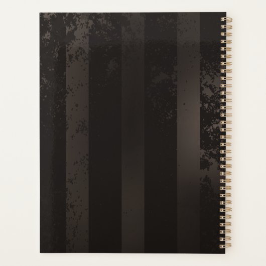 Steampunk Dragonflies op bruine gestreepte achterg Planner (Achterkant)