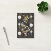 Steampunk Dragonflies op bruine gestreepte achterg Post-it® Notes (Kantoor)