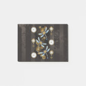 Steampunk Dragonflies op bruine gestreepte achterg Post-it® Notes (Voorkant)