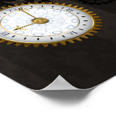 Steampunk Dragonflies op bruine gestreepte achterg Poster (Hoek)