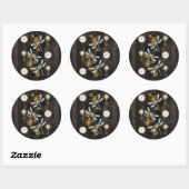 Steampunk Dragonflies op bruine gestreepte achterg Ronde Sticker (Vel)