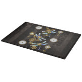 Steampunk Dragonflies op bruine gestreepte achterg Snijplank (Hoek)
