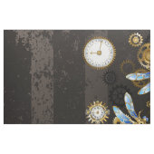 Steampunk Dragonflies op bruine gestreepte achterg Stof (Fat Quarter)