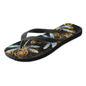 Steampunk Dragonflies op bruine gestreepte achterg Teenslippers (Schuin)