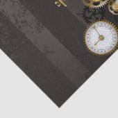 Steampunk Dragonflies op bruine gestreepte achterg Tissuepapier (Detail)