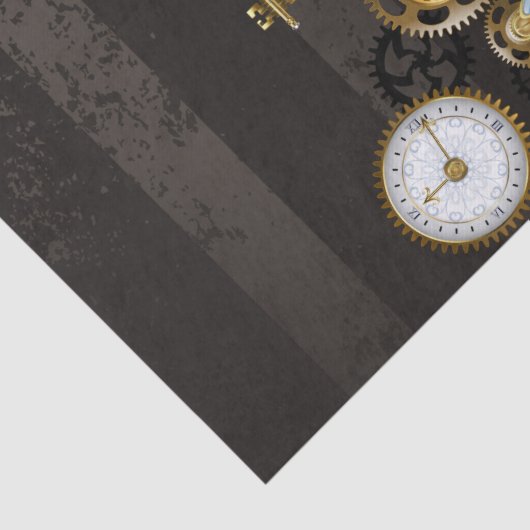 Steampunk Dragonflies op bruine gestreepte achterg Tissuepapier (Detail)