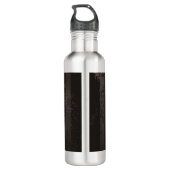 Steampunk Dragonflies op bruine gestreepte achterg Waterfles (Achterkant)