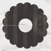 Steampunk Dragonflies op bruine gestreepte achterg Wijnglaslabel (Achterkant)