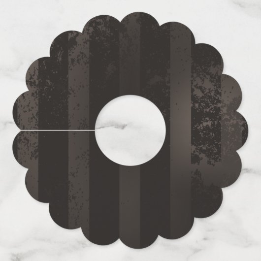 Steampunk Dragonflies op bruine gestreepte achterg Wijnglaslabel (Achterkant)