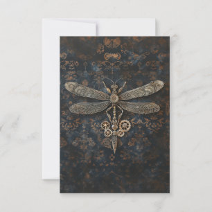 Steampunk Dragonfly Bedankkaart