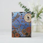 steampunk dragonfly briefkaart (Staand voorkant)