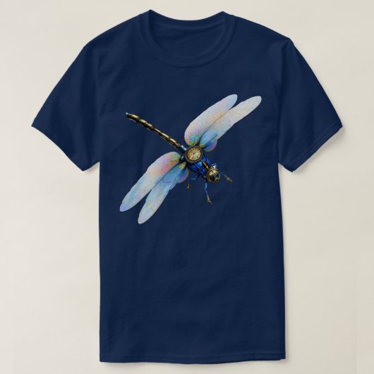 Steampunk Dragonfly met klok T-shirt (Design voorkant)