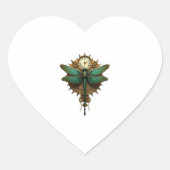 Steampunk Dragonfly Victorian Art Mechanical Steam Hart Sticker (Voorkant)