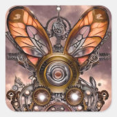  Steampunk Dragonfly Wings Vierkante Sticker (Voorkant)