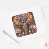 Steampunk Dragonfly Wings Vierkante Sticker (Envelop)