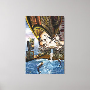 Steampunk drakenboek canvas afdruk