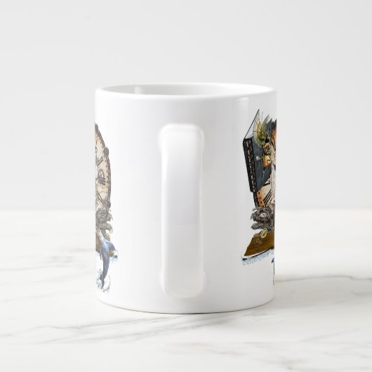 Steampunk drakenboek grote koffiekop (Achterkant)