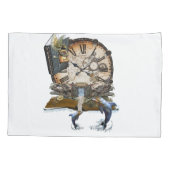 Steampunk drakenboek kussensloop (Achterkant)