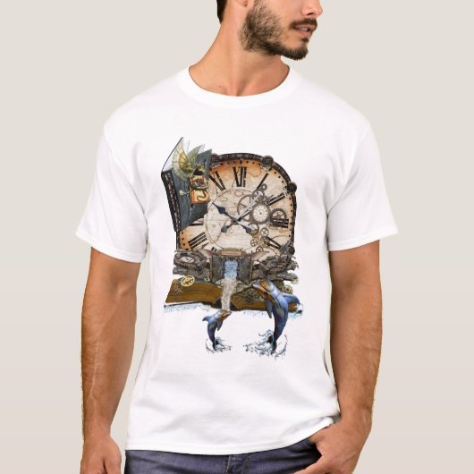 Steampunk drakenboek t-shirt (Voorkant)