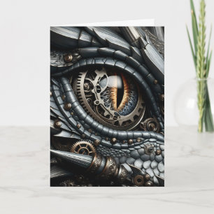 Steampunk Drakenoog Close-up Flirterig Kaart