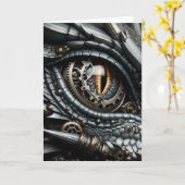 Steampunk Drakenoog Close-up Flirterig Kaart (Gele Bloem)