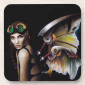 Steampunk dromen van de vlucht bier onderzetter (Voorkant)