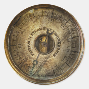 Steampunk - Drukmeter Ronde Sticker