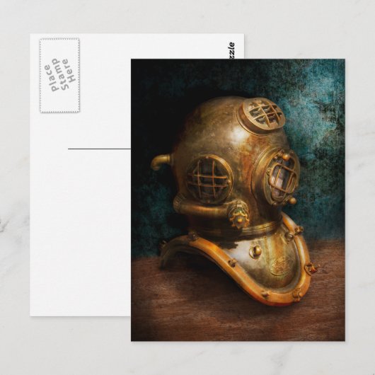 Steampunk - Duiken - De duikhelm Briefkaart (Voorkant / Achterkant)