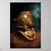 Steampunk - Duiken - De duikhelm Poster (Voorkant)