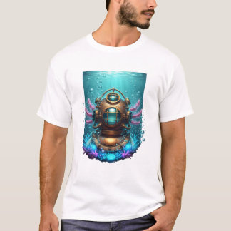 Steampunk Duikende Axolotl T-Shirt | Vintage Retro
