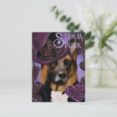 Steampunk Duitse Herder Briefkaart (Staand voorkant)