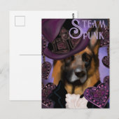 Steampunk Duitse Herder Briefkaart (Voorkant / Achterkant)