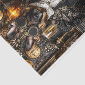 Steampunk Duitse Herder, Elzasser BT4 Decoupage Tissuepapier (Detail)