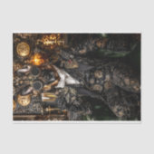 Steampunk Duitse Herder, Elzasser BT4 Decoupage Tissuepapier (Voorkant)