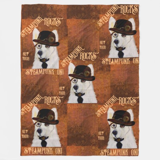 Steampunk Duitse Herdershond  Fleece Deken (Voorkant)