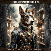 Steampunk Duitse herdershond in een oven Tissuepapier