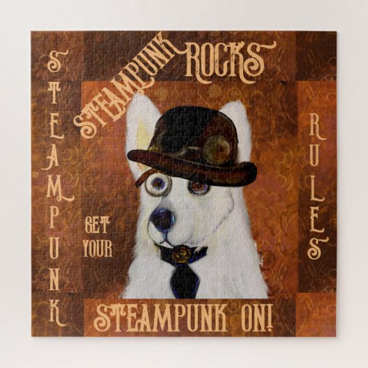 Steampunk Duitse Herdershond       Legpuzzel (Verticaal)