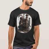 Steampunk Dystopian City Retro Scifi Mechanical Ge T-shirt (Voorkant)