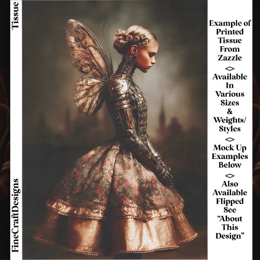 Steampunk Dystopian Fairy Woman EK5R Decoupage Tissuepapier
