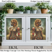 Steampunk Dystopian Woman, Armor EK3L Decoupage Tissuepapier
