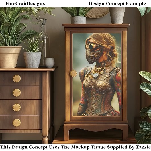 Steampunk Dystopian Woman, Armor EK3L Decoupage Tissuepapier