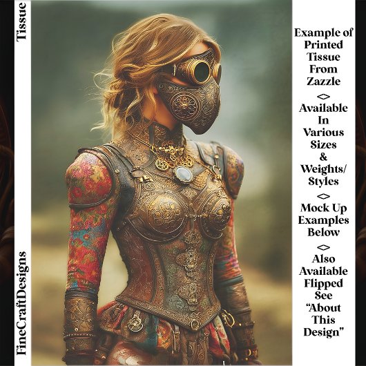 Steampunk Dystopian Woman, Armor EK3R Decoupage Tissuepapier