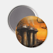 Steampunk - Dystopie - de buitenkant Magneet (Voorkant / Achterkant)