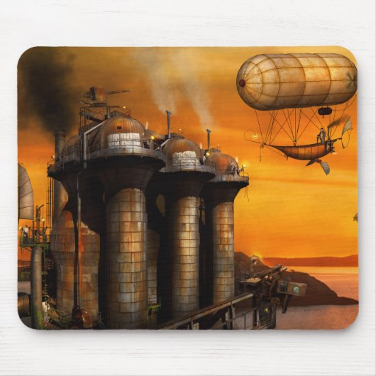 Steampunk - Dystopie - De buitenpost Muismat (Voorkant)