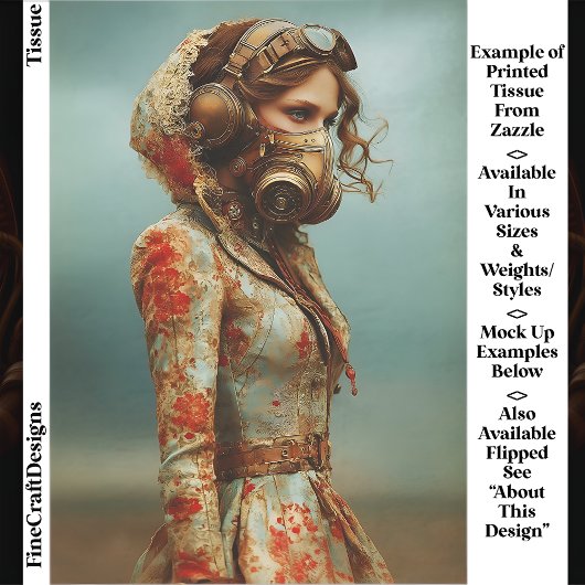 Steampunk Dystopische vrouw in masker EK4R Decoupa Tissuepapier