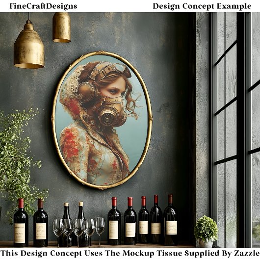 Steampunk Dystopische vrouw in masker EK4R Decoupa Tissuepapier