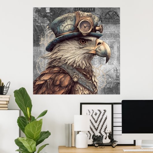 Steampunk Eagle Poster (Thuiskantoor)