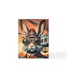 Steampunk Easter Rabbit Blank Kaart