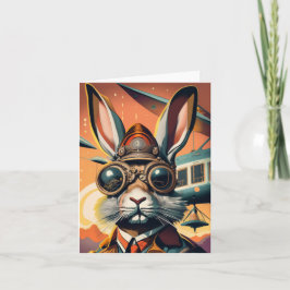 Steampunk Easter Rabbit Blank Kaart