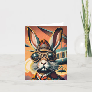 Steampunk Easter Rabbit Blank Kaart